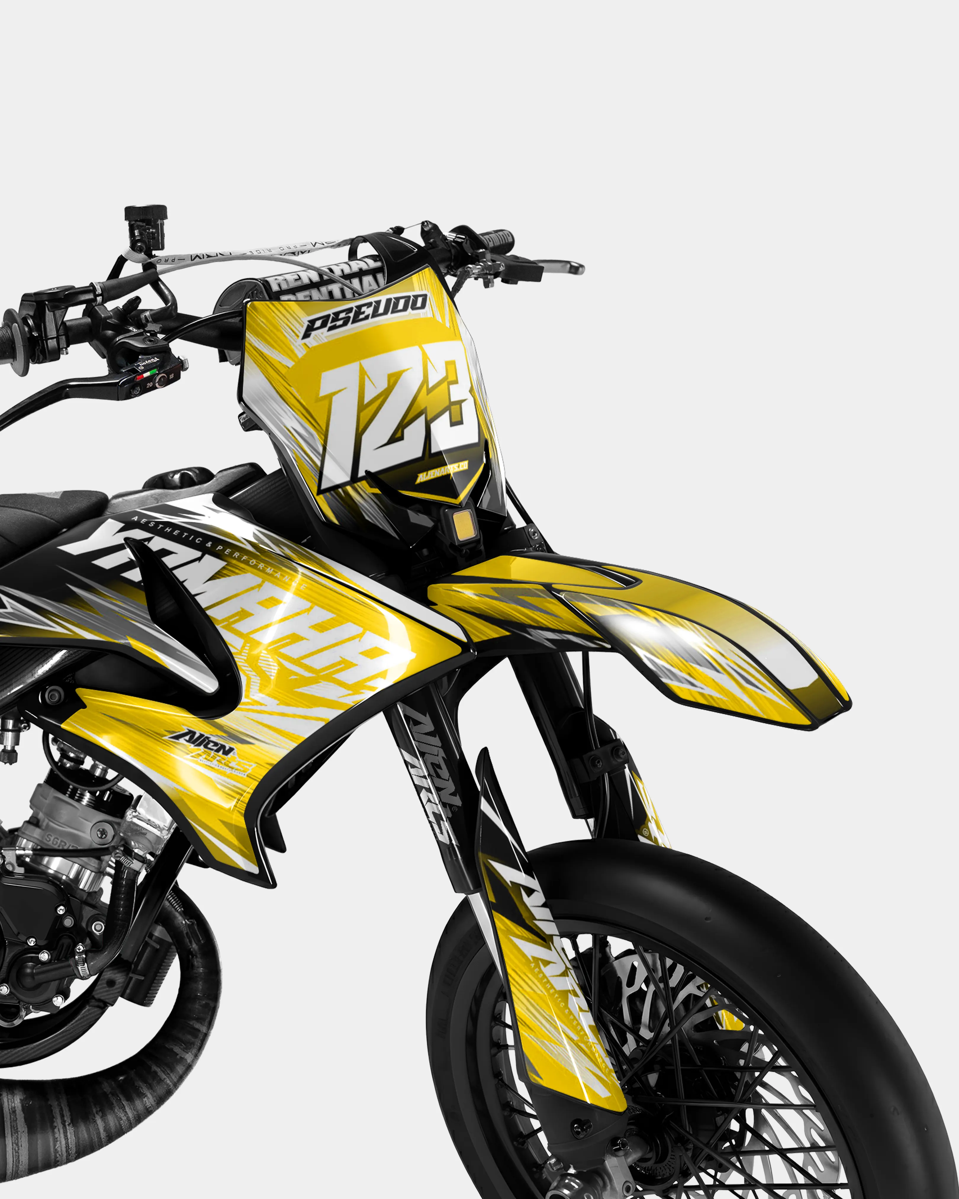 AUROPE - Kit deco YAMAHA DT 50cc - Jaune foncé - Image 2