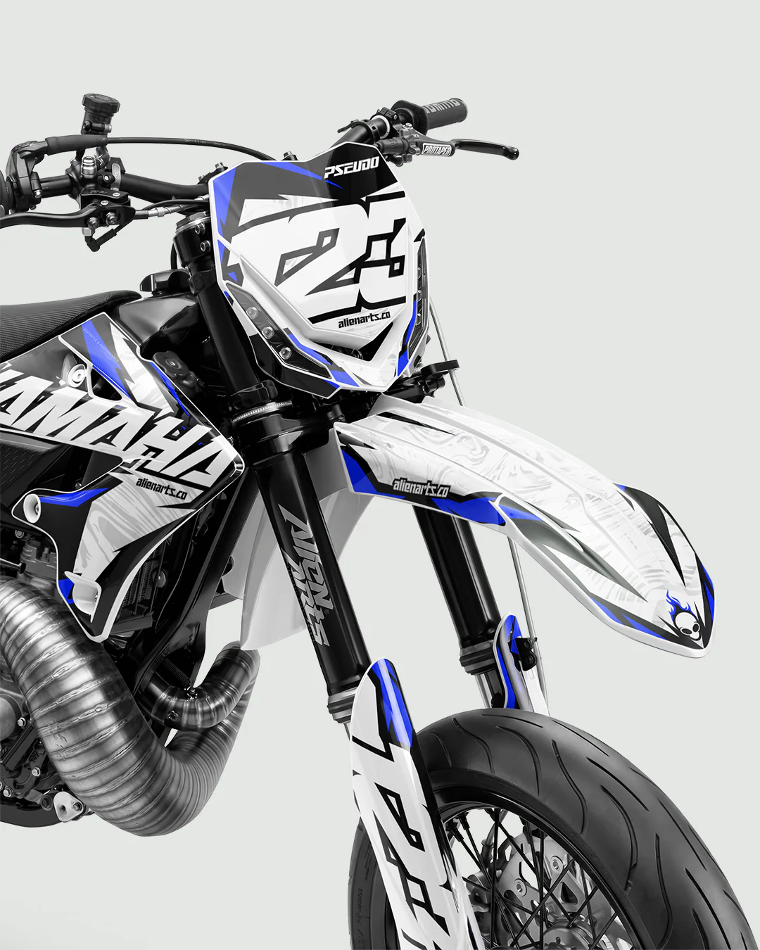 DRAWIX - Kit Déco Supermotard Semi-Personnalisable - Bleu - Image 2