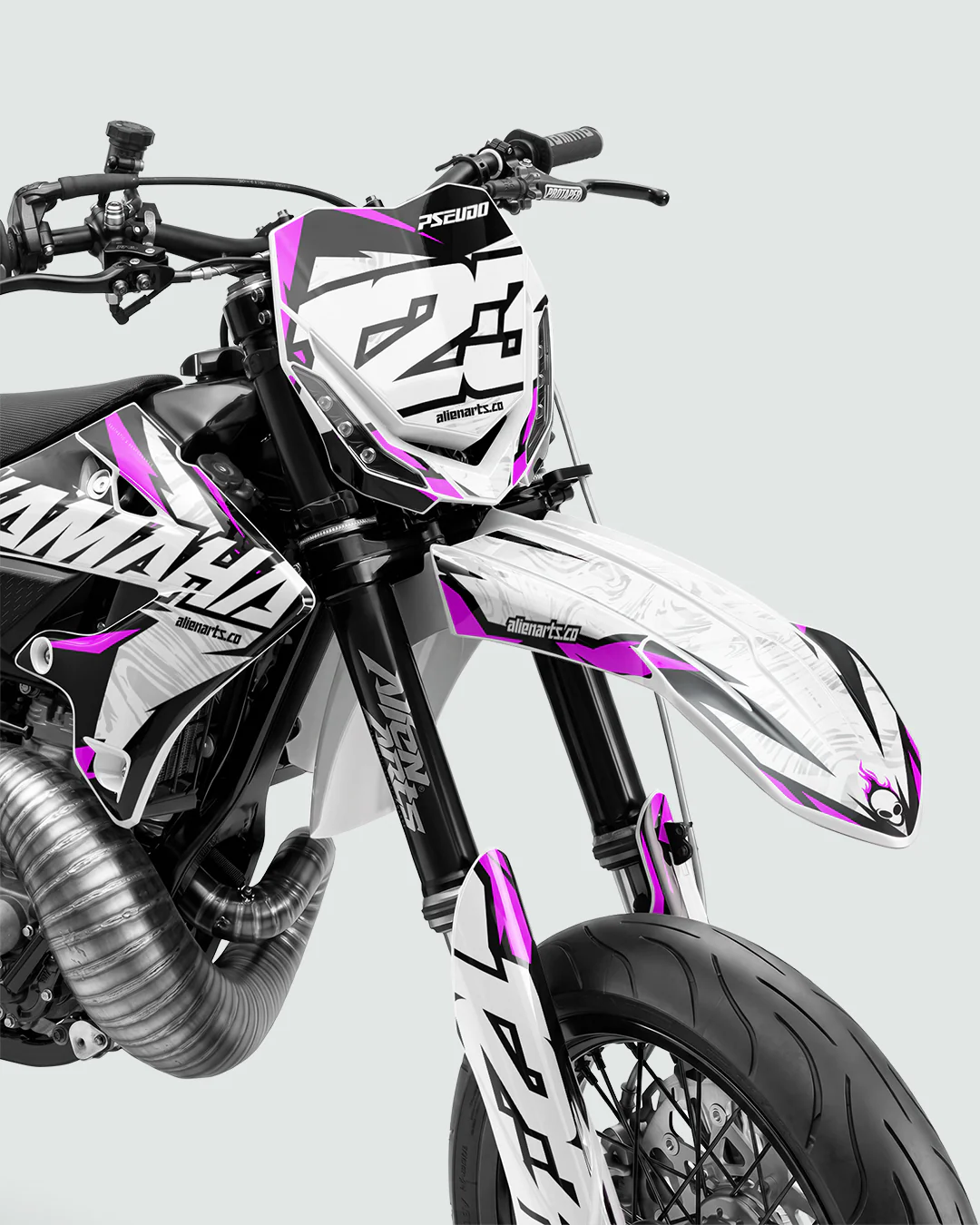 DRAWIX - Kit Déco Supermotard Semi-Personnalisable - Rose - Image 2