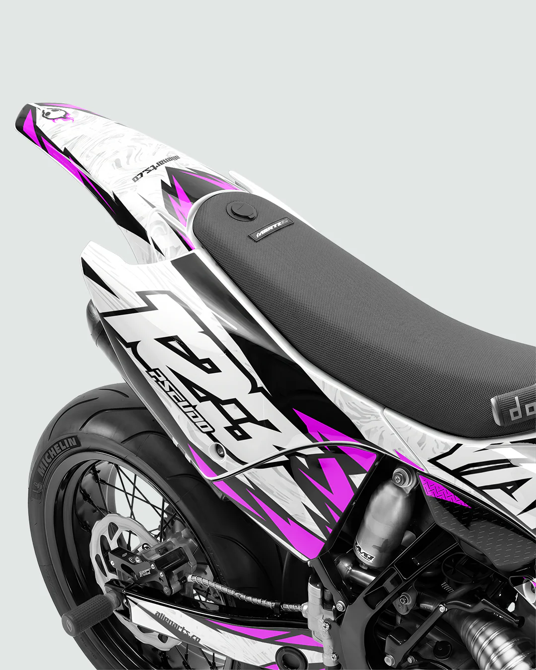 DRAWIX - Kit Déco Supermotard Semi-Personnalisable - Rose - Image 3