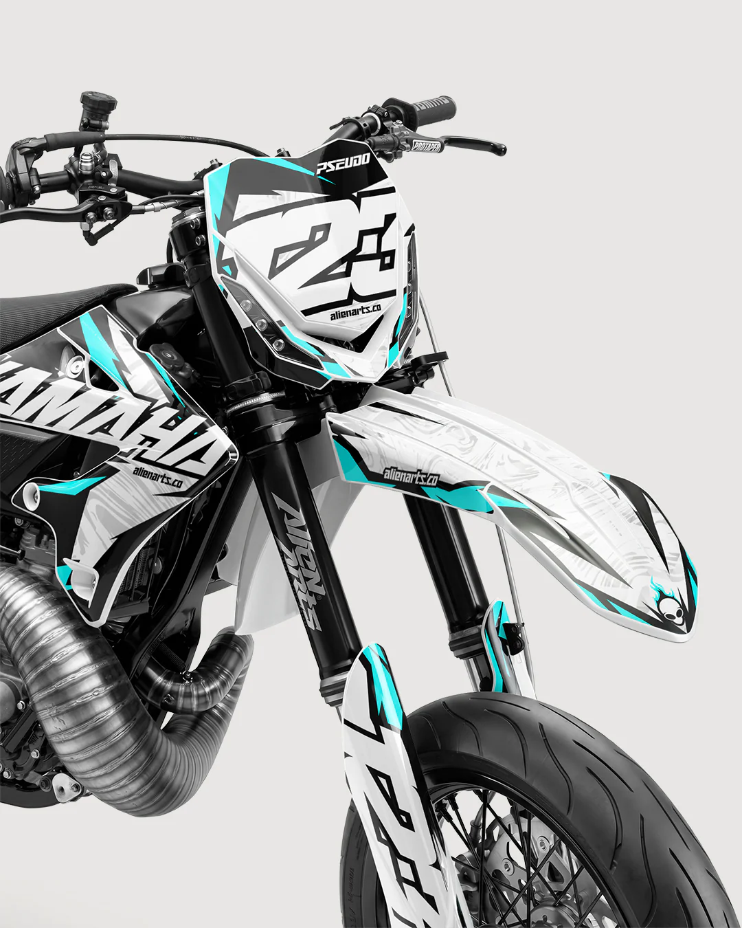 DRAWIX - Kit Déco Supermotard Semi-Personnalisable - Turquoise - Image 2