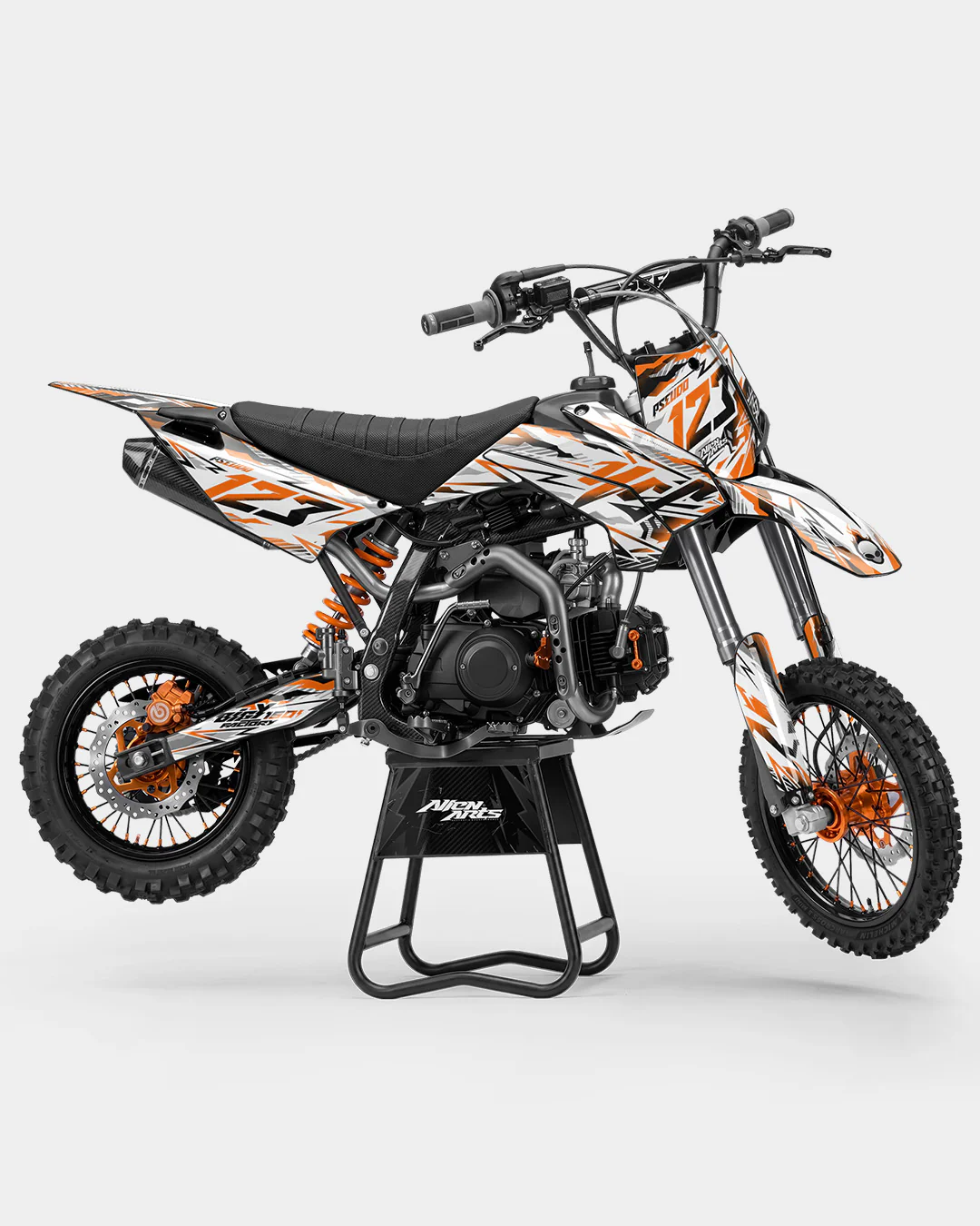 FERAL - Kit Déco Dirt Bike Semi-Personnalisable - Orange