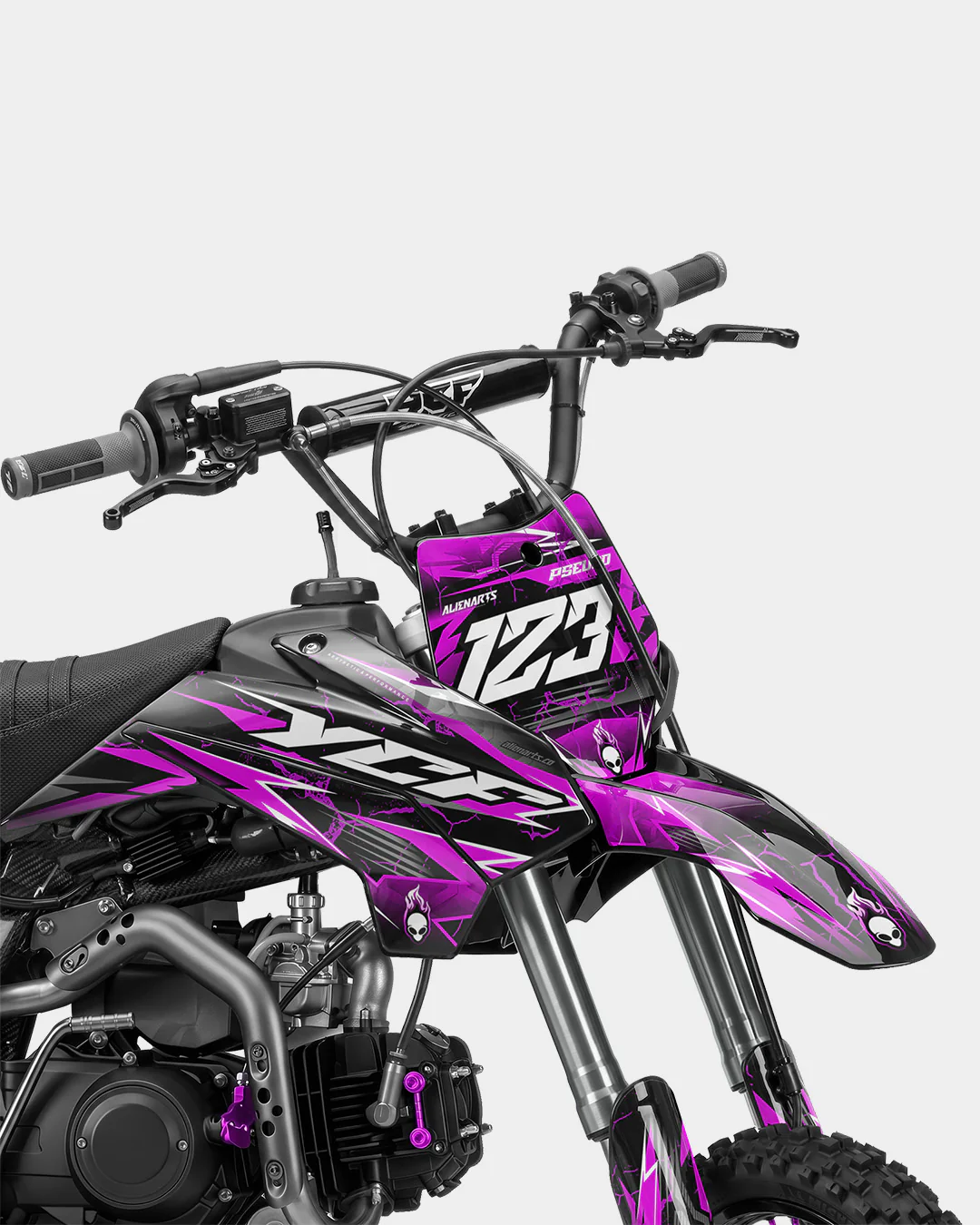 GRUDGE - Kit Déco Dirt Bike Semi-Personnalisable - Rose - Image 2
