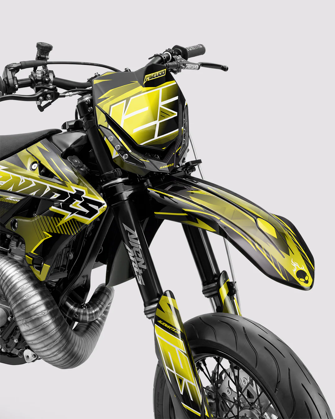 IONIK - Kit Déco Supermotard Semi-Personnalisable - Jaune - Image 2