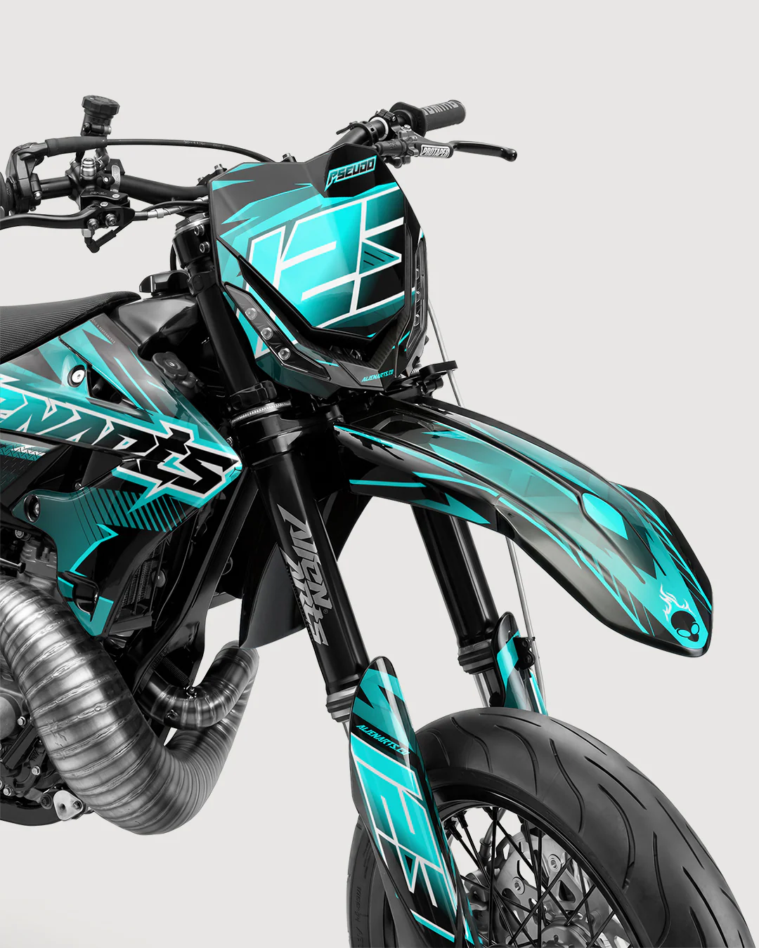 IONIK - Kit Déco Supermotard Semi-Personnalisable - Turquoise - Image 2