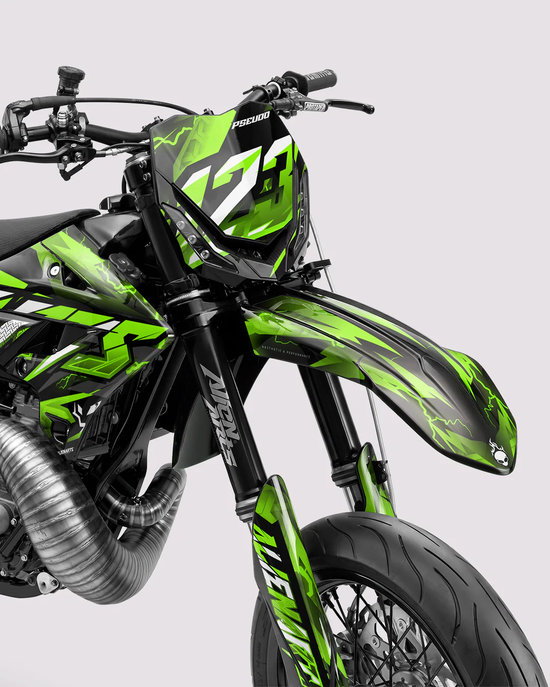 KINETIC - Kit Déco Supermotard Semi-Personnalisable - Vert - Image 2