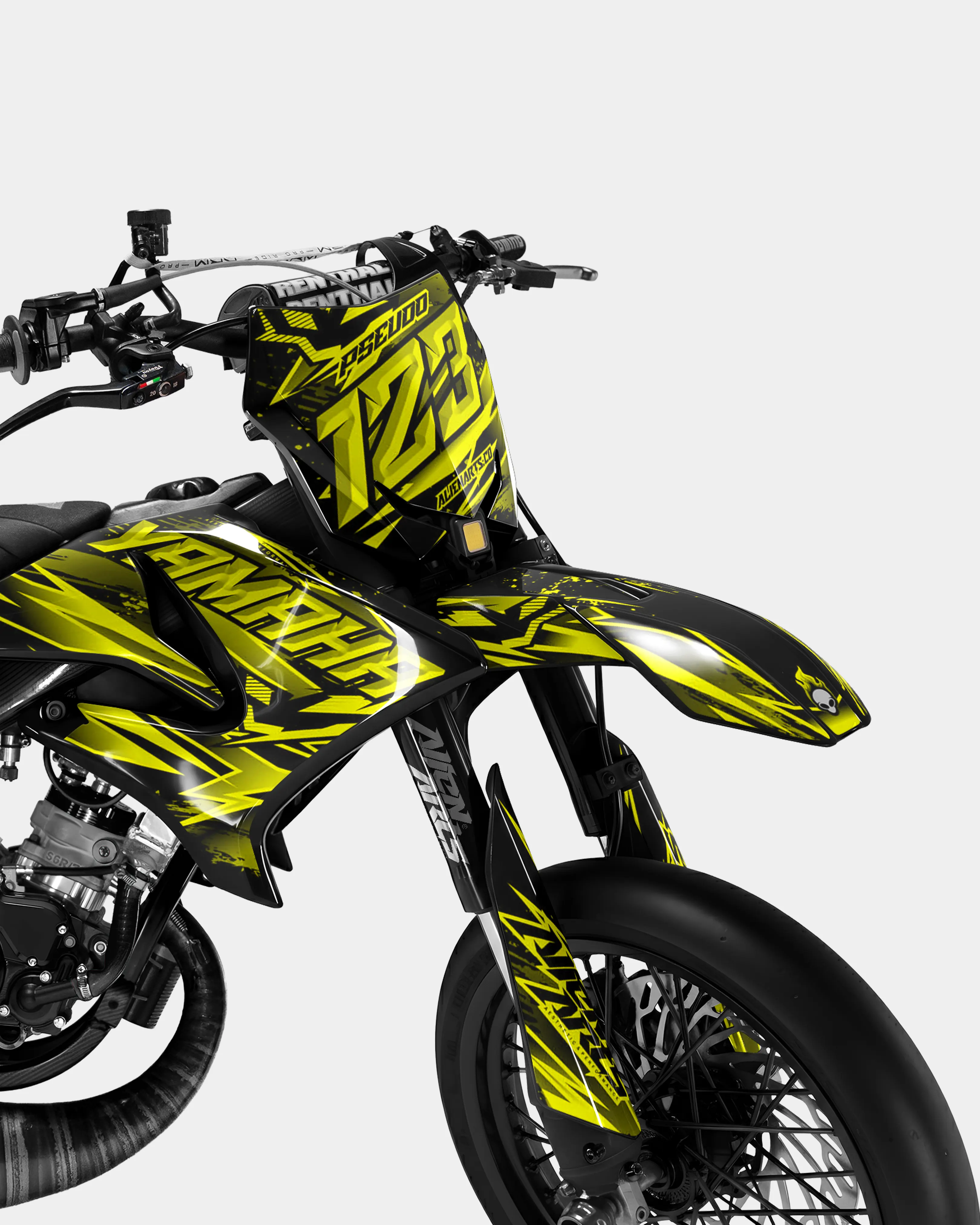 MIROIR - Kit deco YAMAHA DT 50cc - Jaune - Image 2