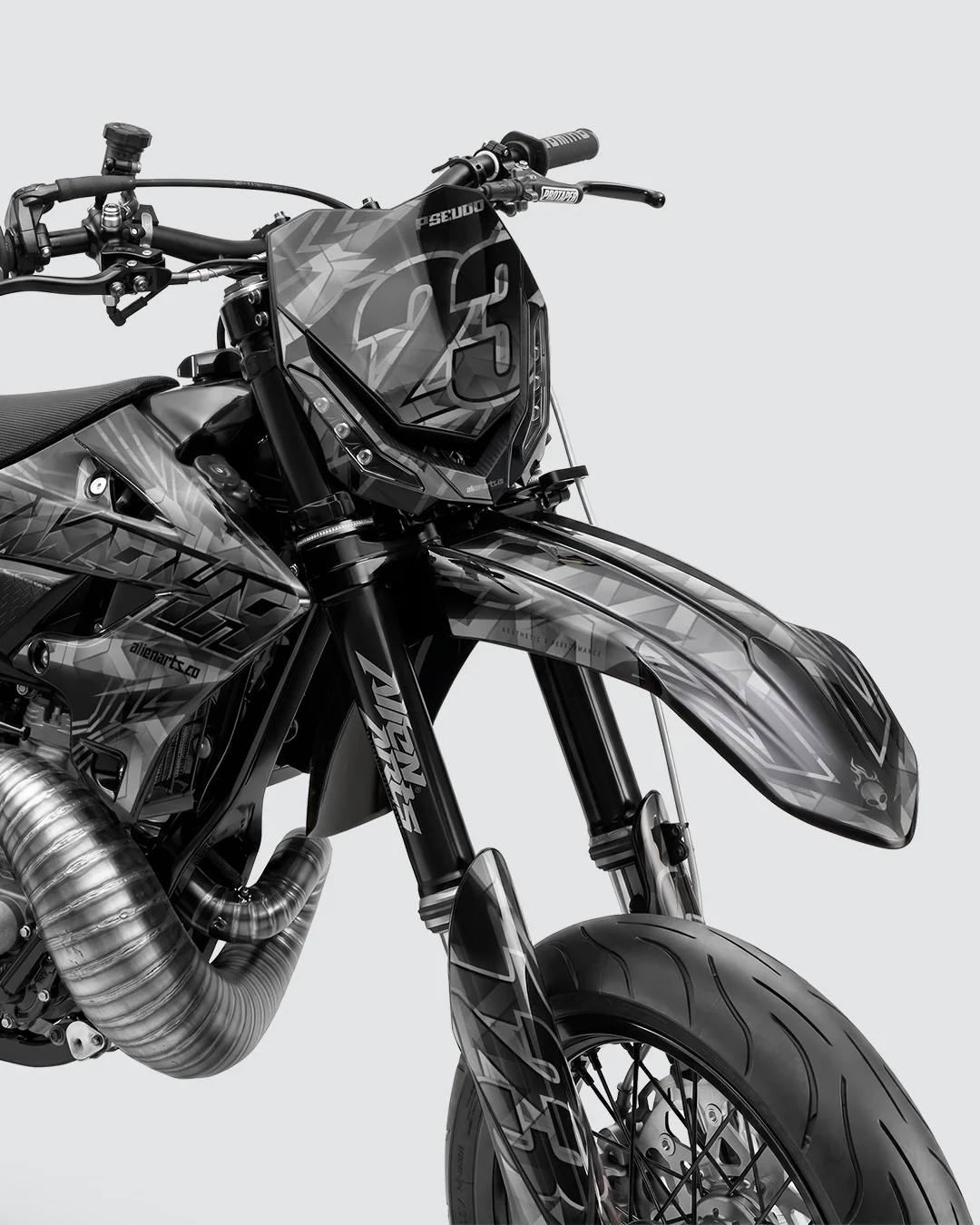 NEONX - Kit Déco Supermotard Semi-Personnalisable - Noir - Image 2
