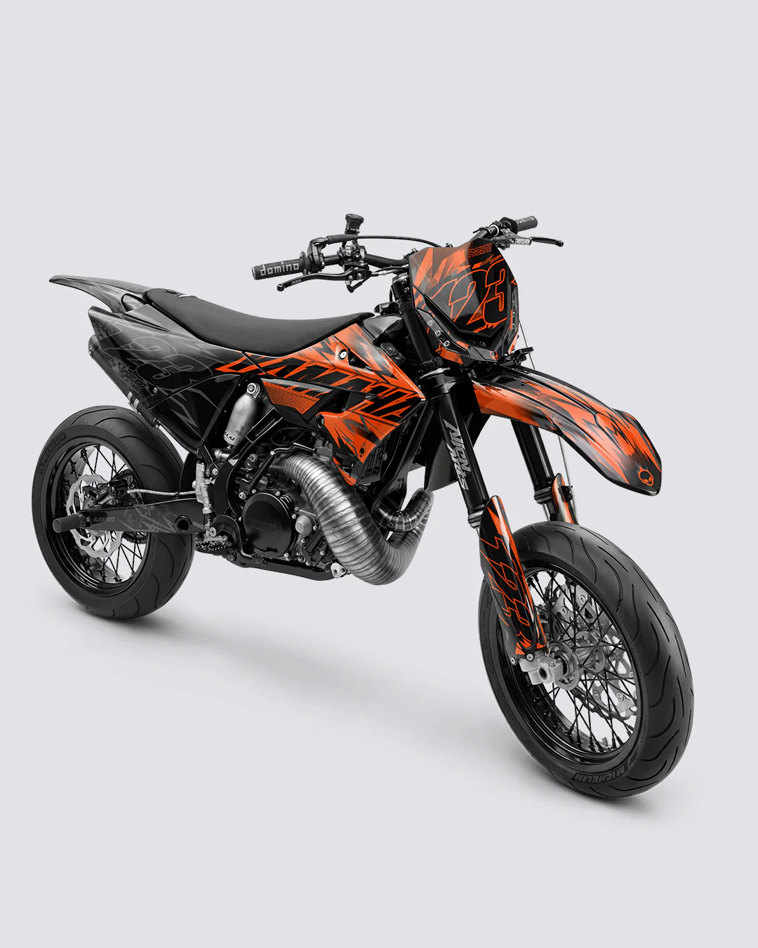 PULSAR - Kit Déco Supermotard Semi-Personnalisable - Orange