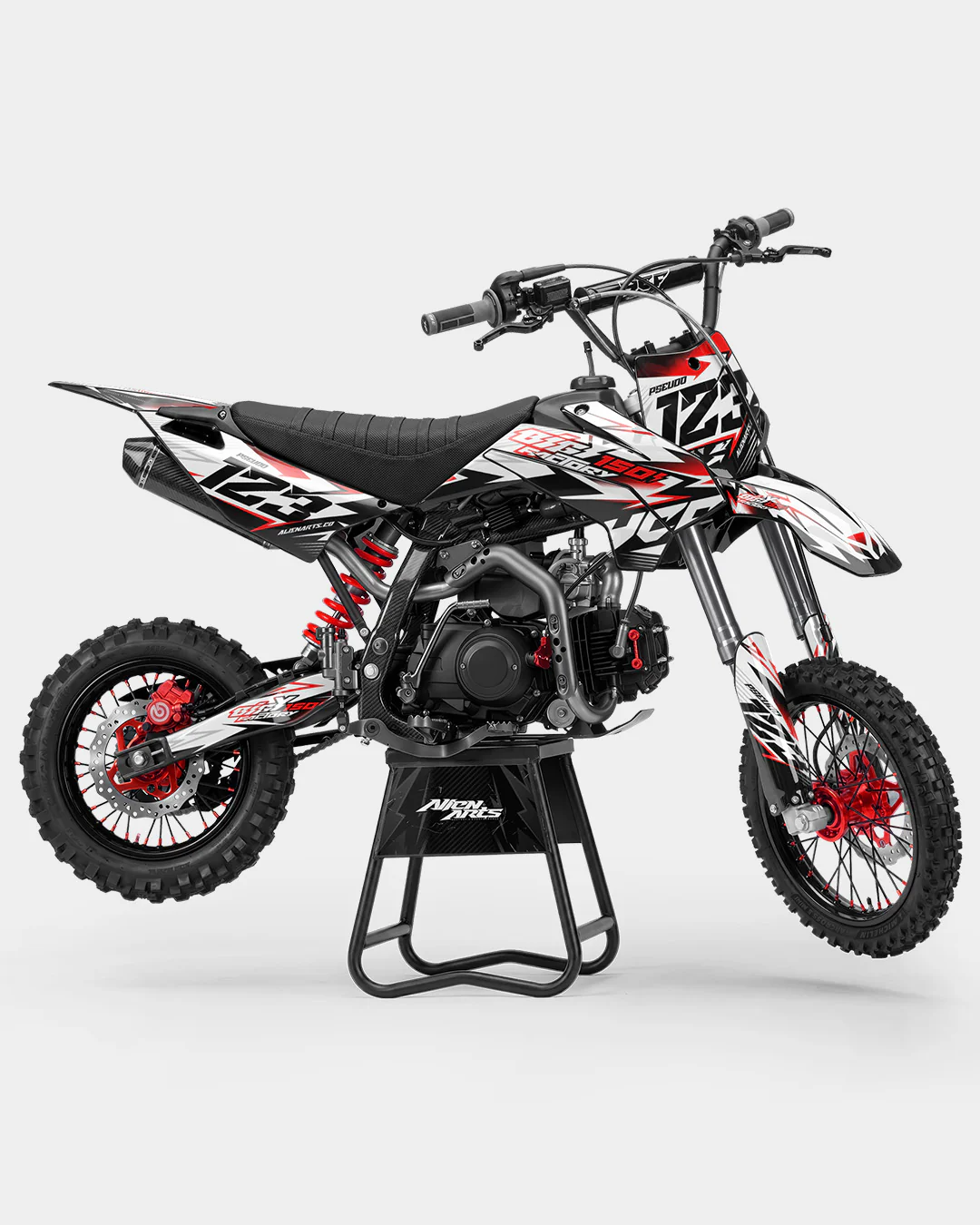 RAMPAGE - Kit Déco Dirt Bike Semi-Personnalisable - Rouge