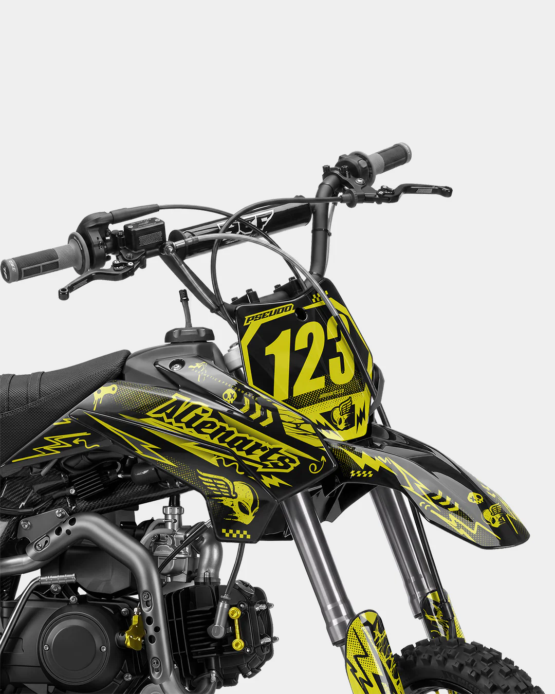 SKIDZO - Kit Déco Dirt Bike Semi-Personnalisable - Jaune - Image 2