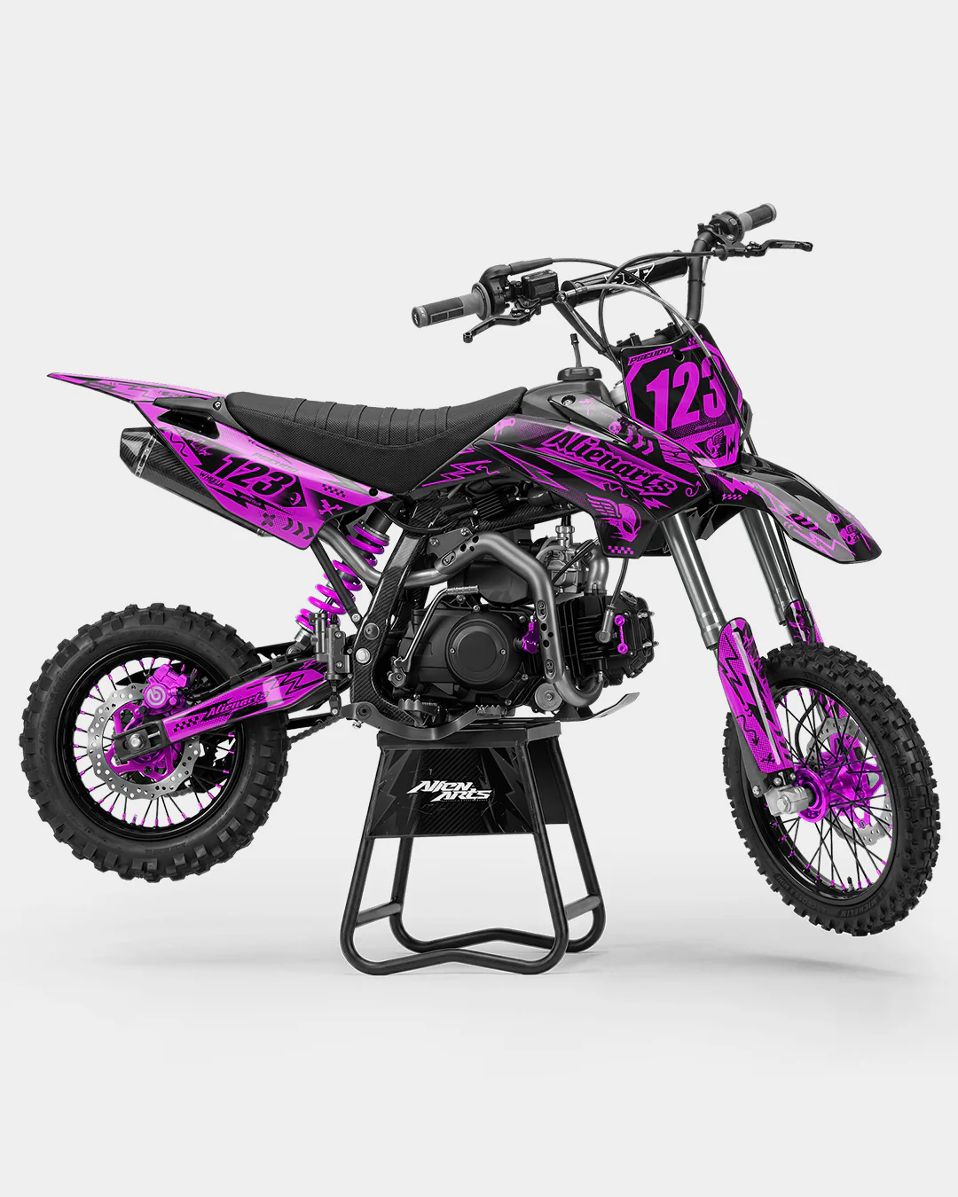 SKIDZO - Kit Déco Dirt Bike Semi-Personnalisable - Rose
