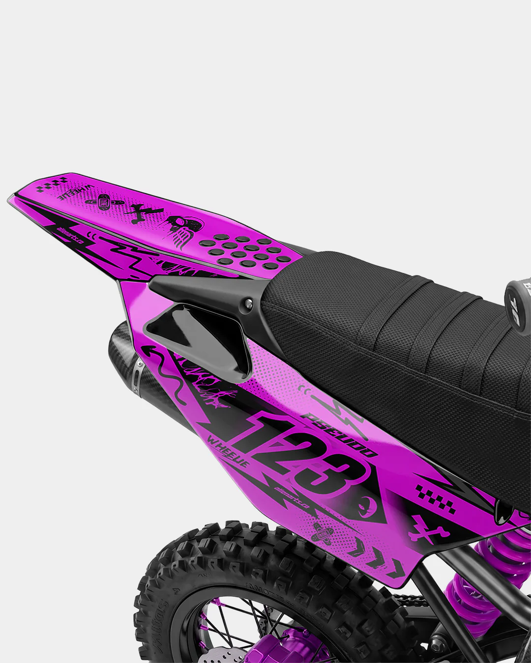SKIDZO - Kit Déco Dirt Bike Semi-Personnalisable - Rose - Image 3