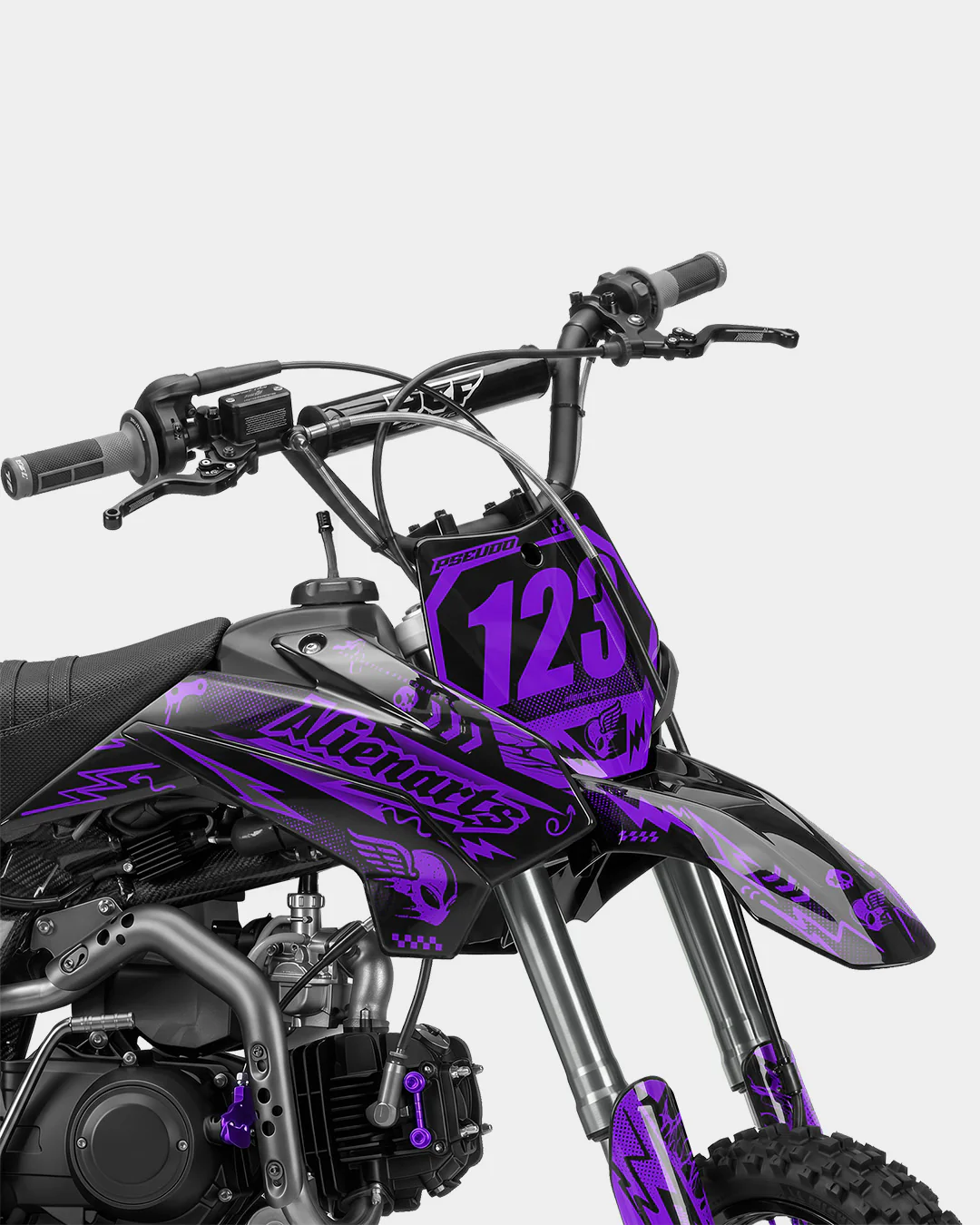 SKIDZO - Kit Déco Dirt Bike Semi-Personnalisable - Violet - Image 2