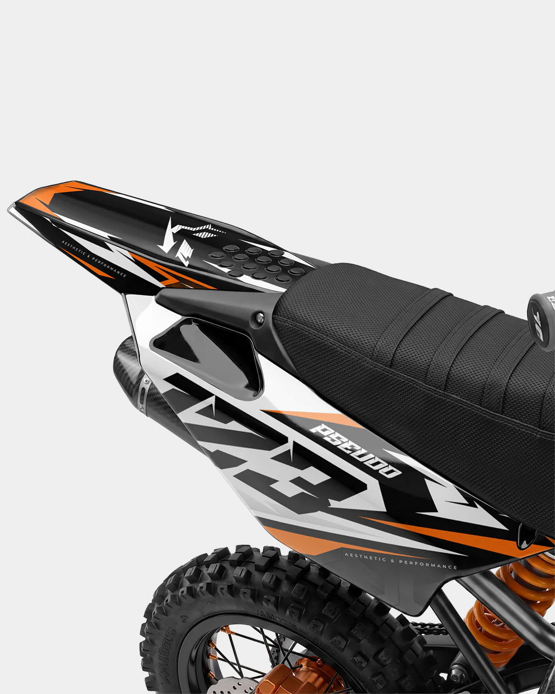 TOHARI - Kit Déco Dirt Bike Semi-Personnalisable - Orange - Image 3