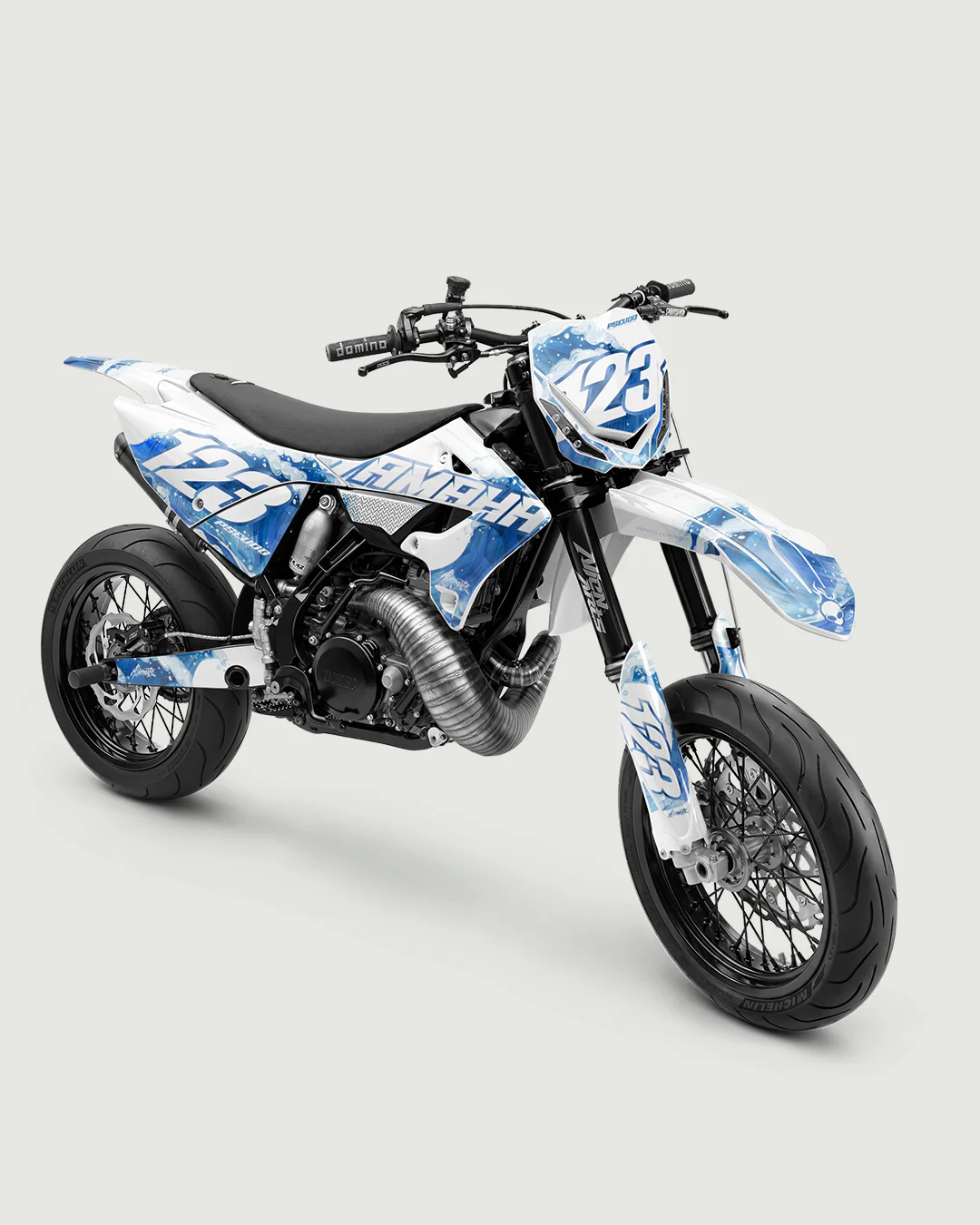 TSUMIX - Kit Déco Supermotard Semi-Personnalisable - Bleu