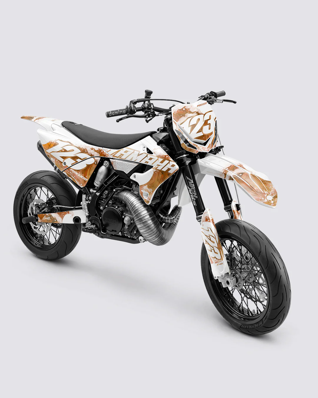 TSUMIX - Kit Déco Supermotard Semi-Personnalisable - Orange