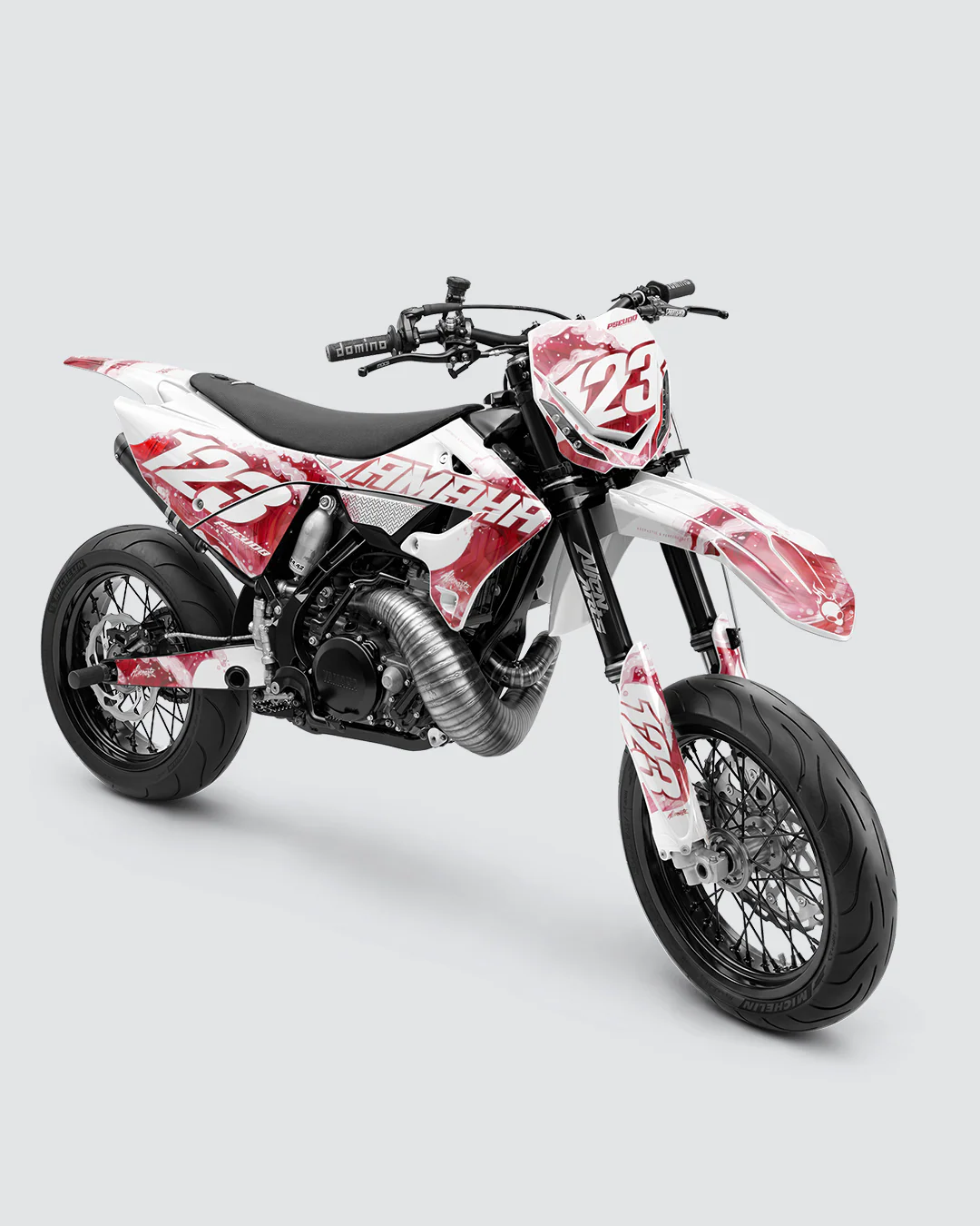 TSUMIX - Kit Déco Supermotard Semi-Personnalisable - Rouge
