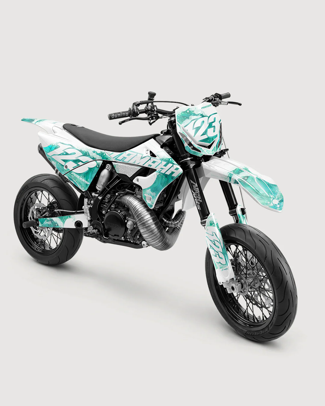 TSUMIX - Kit Déco Supermotard Semi-Personnalisable - Turquoise