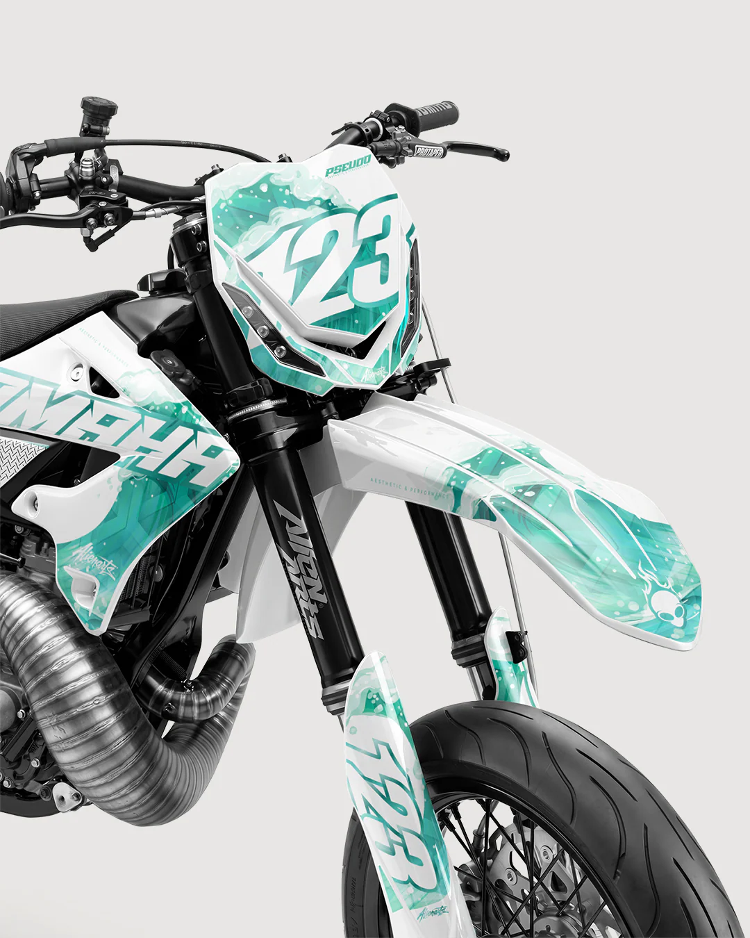 TSUMIX - Kit Déco Supermotard Semi-Personnalisable - Turquoise - Image 2