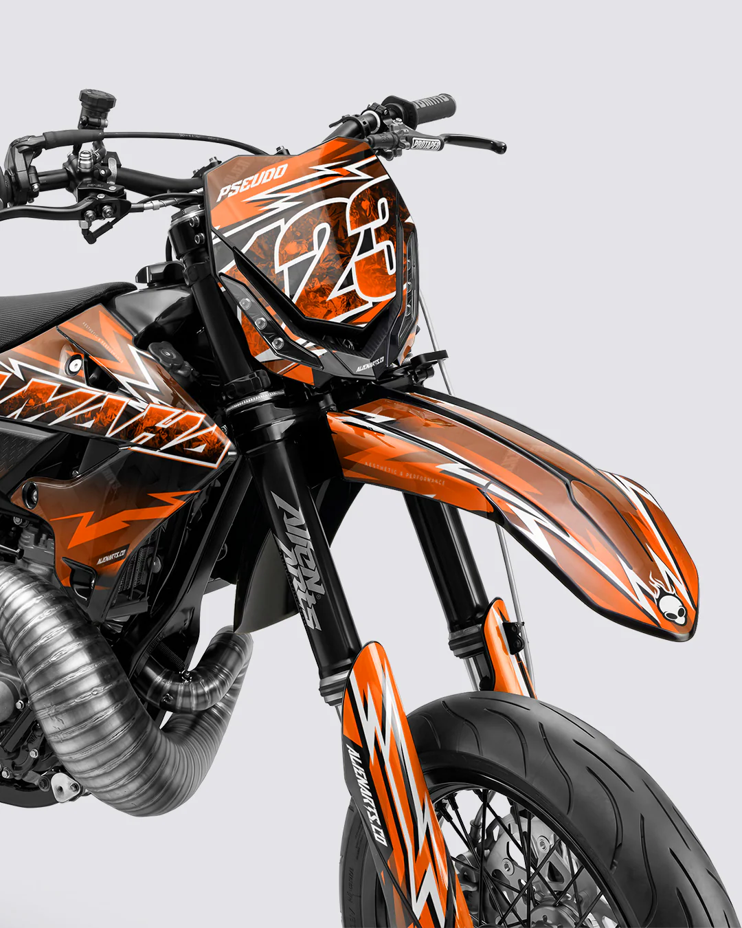 XONIX - Kit Déco Supermotard Semi-Personnalisable - Orange - Image 2