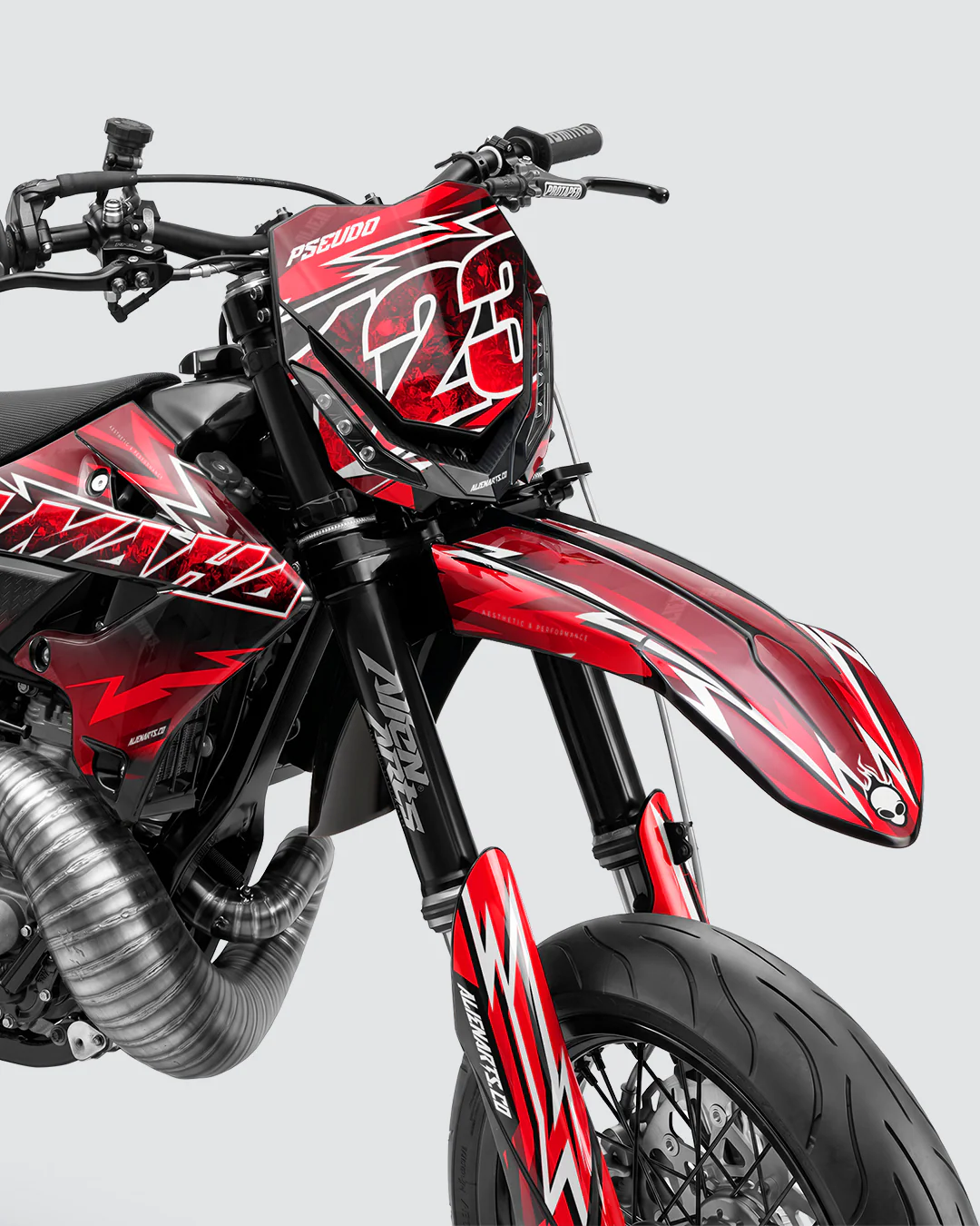 XONIX - Kit Déco Supermotard Semi-Personnalisable - Rouge - Image 2