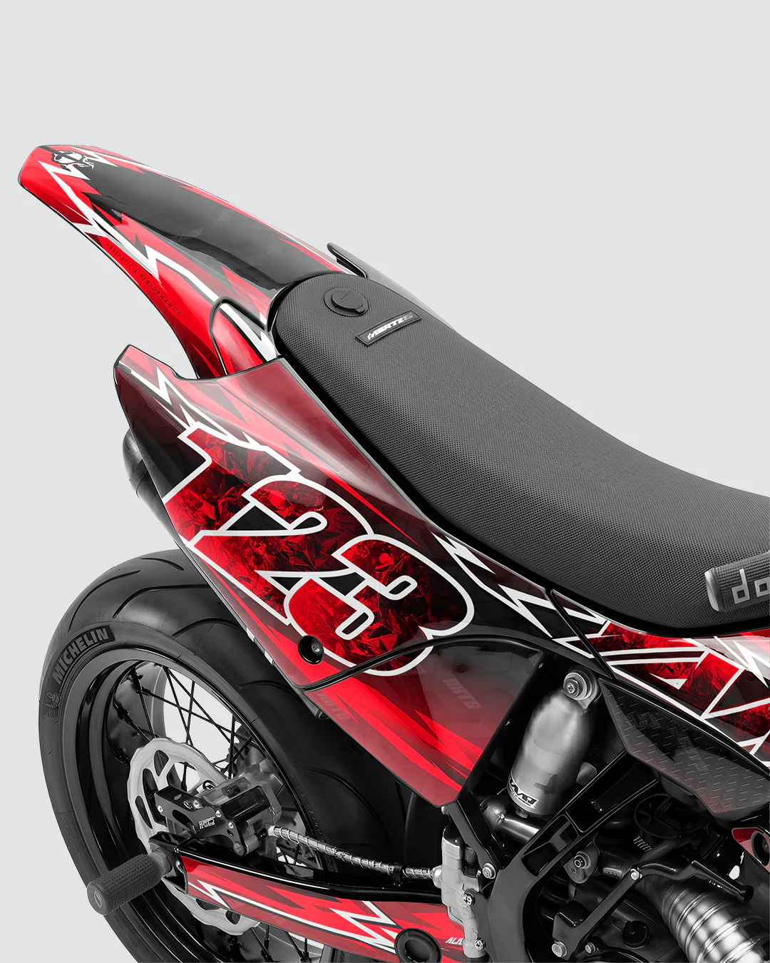 XONIX - Kit Déco Supermotard Semi-Personnalisable - Rouge - Image 3